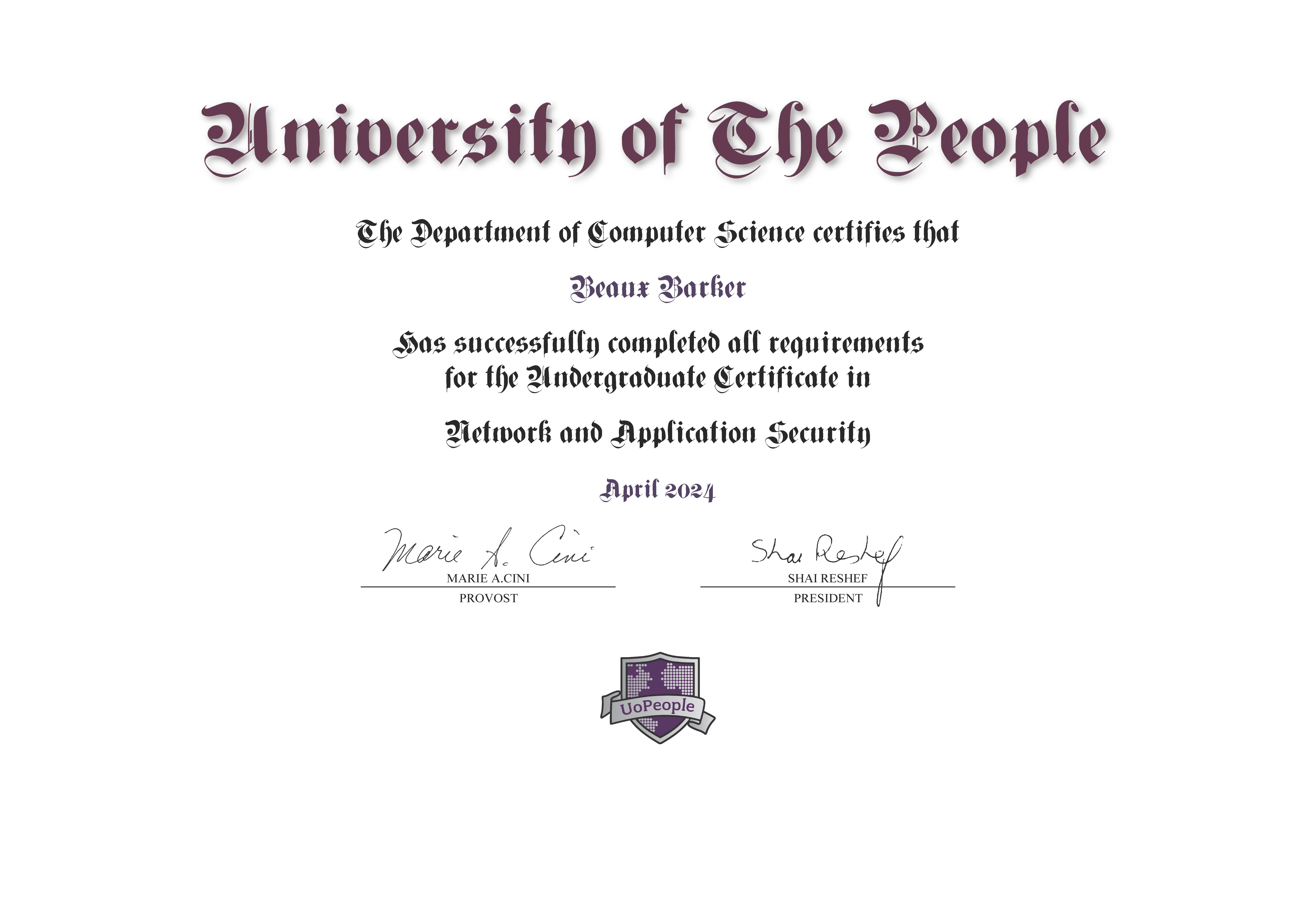 certificate for network security